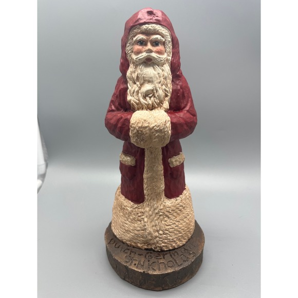 wood Works Other - Vtg Hand Carved Hand Painted Wooden Dutch German Santa Clause‎ Wood Works VA
